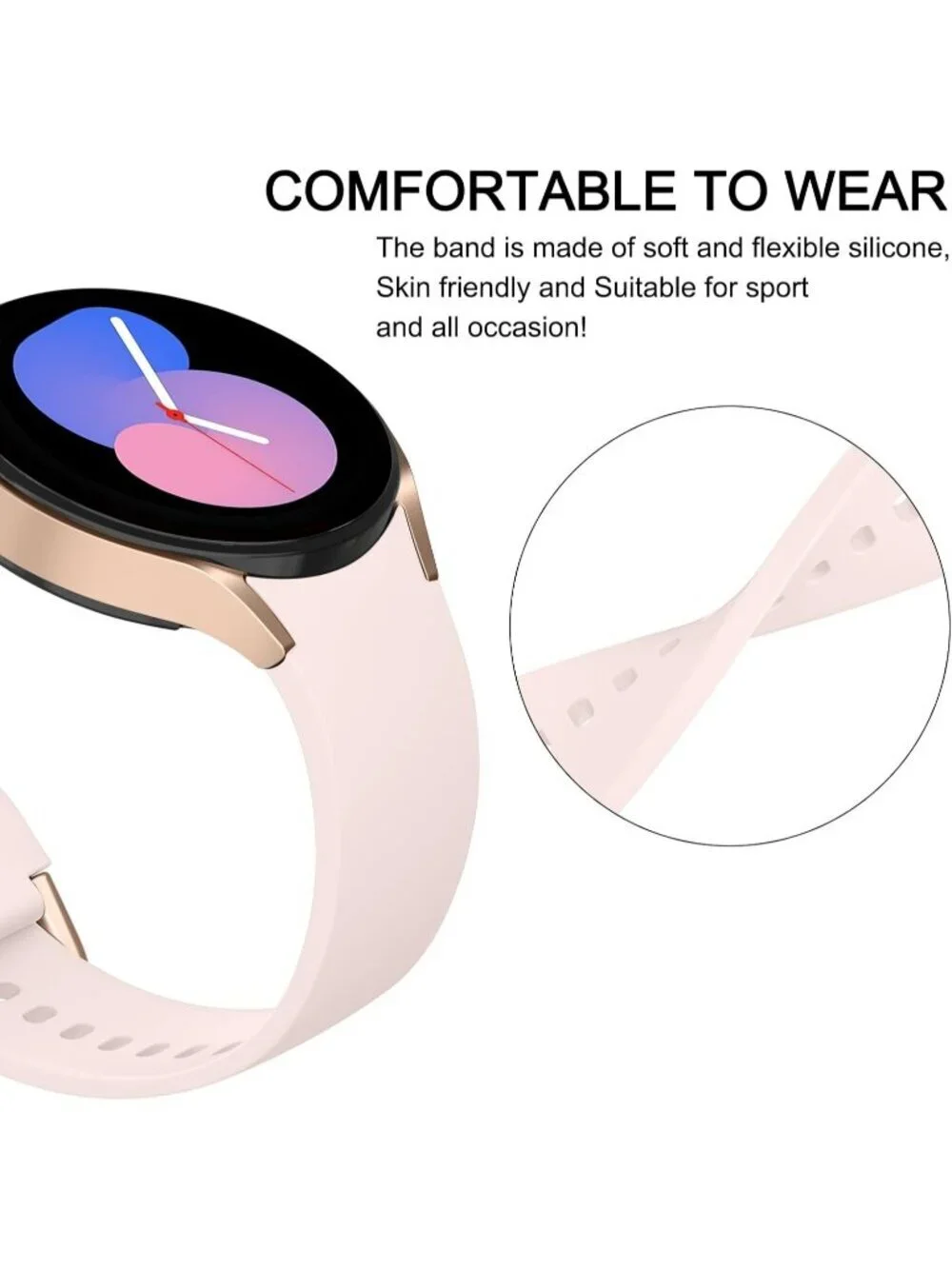 Unisex Pink Sand Analog Silicone Replacement Strap Samsung Galaxy Classic Watch